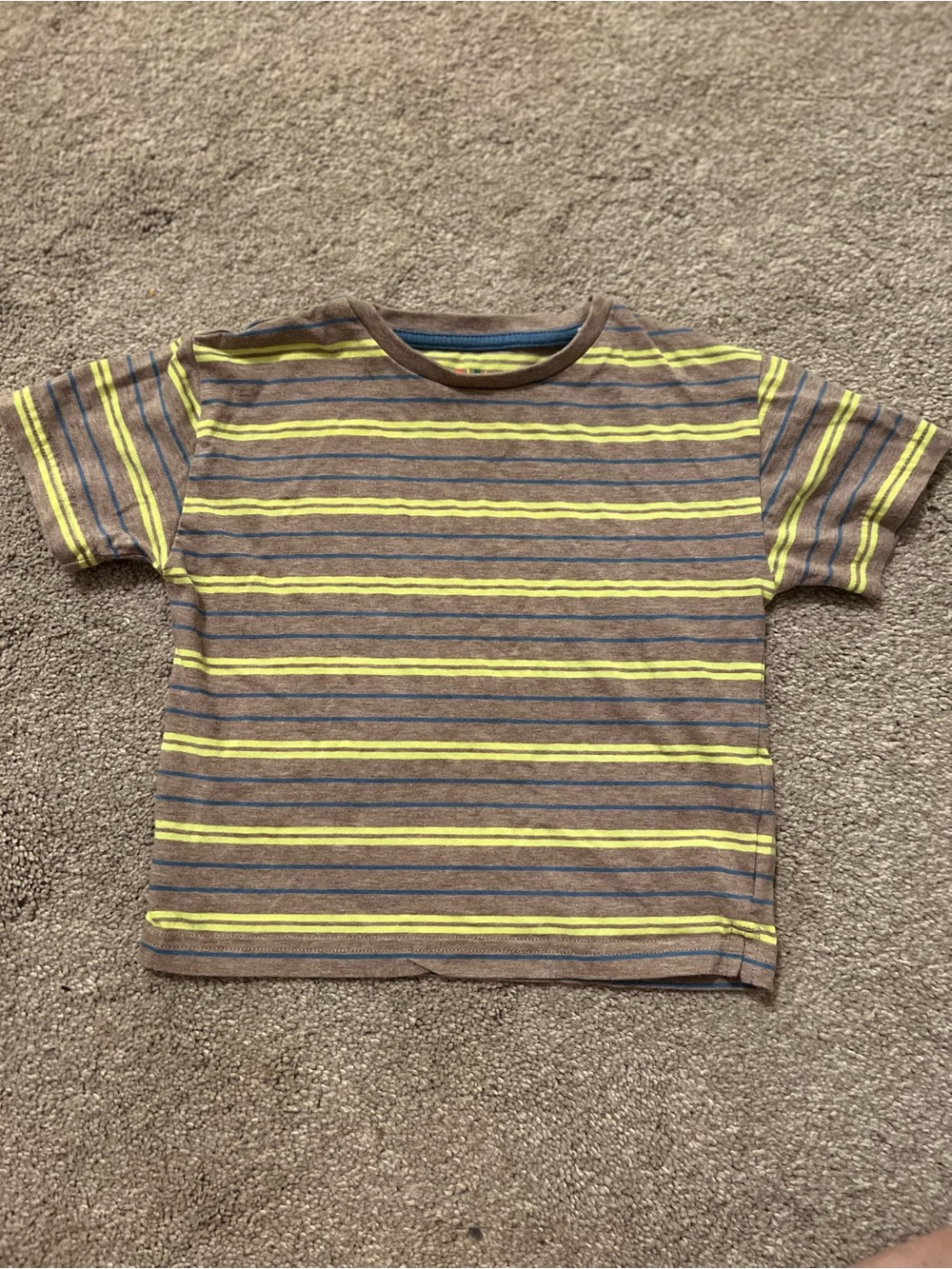 Boden Short Sleeve Striped Tee in Brown and Yellow